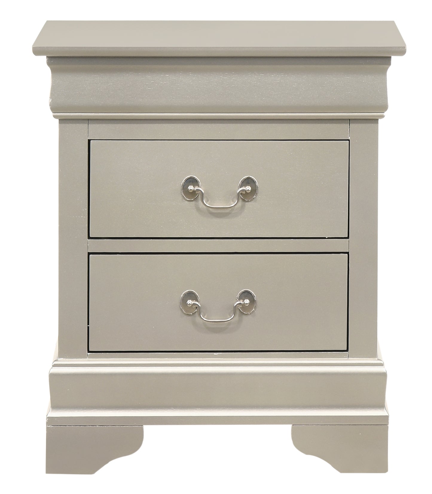 LouisPhillipe G02103-N Nightstand , Silver Champagne