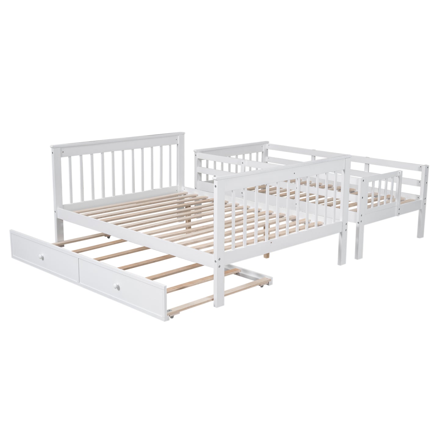 Staircase Bunk Bed with Trundle and Storage: Twin Over Full