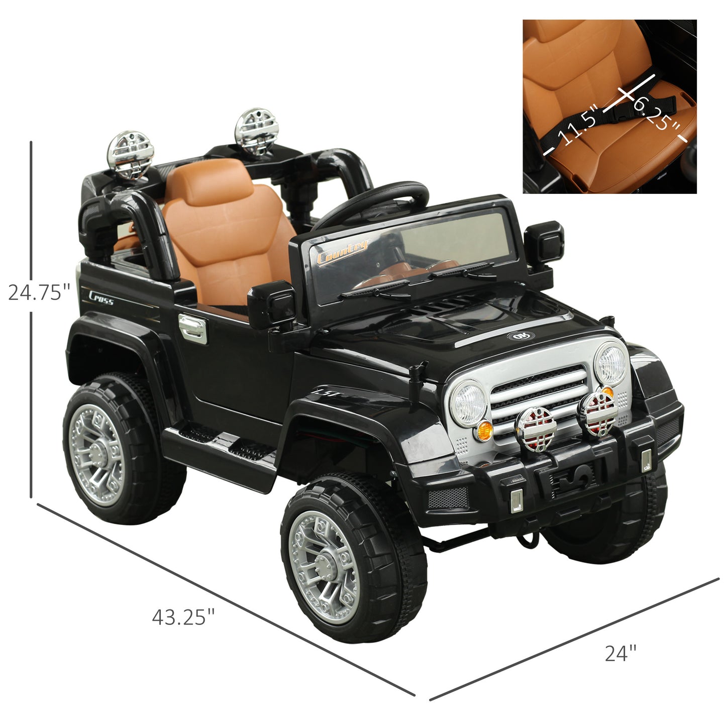 Kids Off-Road Truck Ride-On Car with MP3 Connection and Remote Control