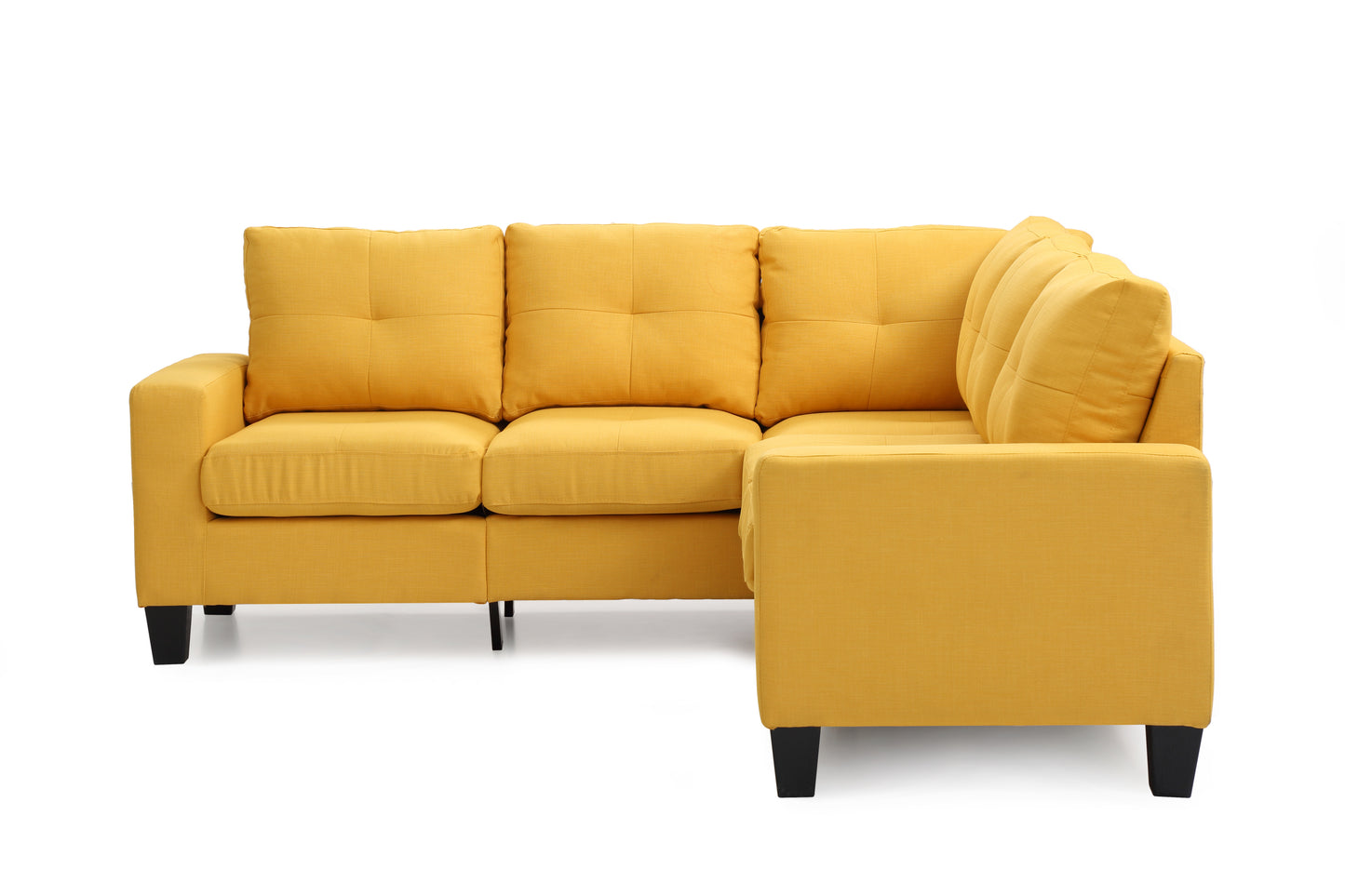 Newbury G470B-SC Sectional in Vibrant Yellow for Value-Priced Apartment Collection with Dacron Wrapped Foam and Pocketed Coils