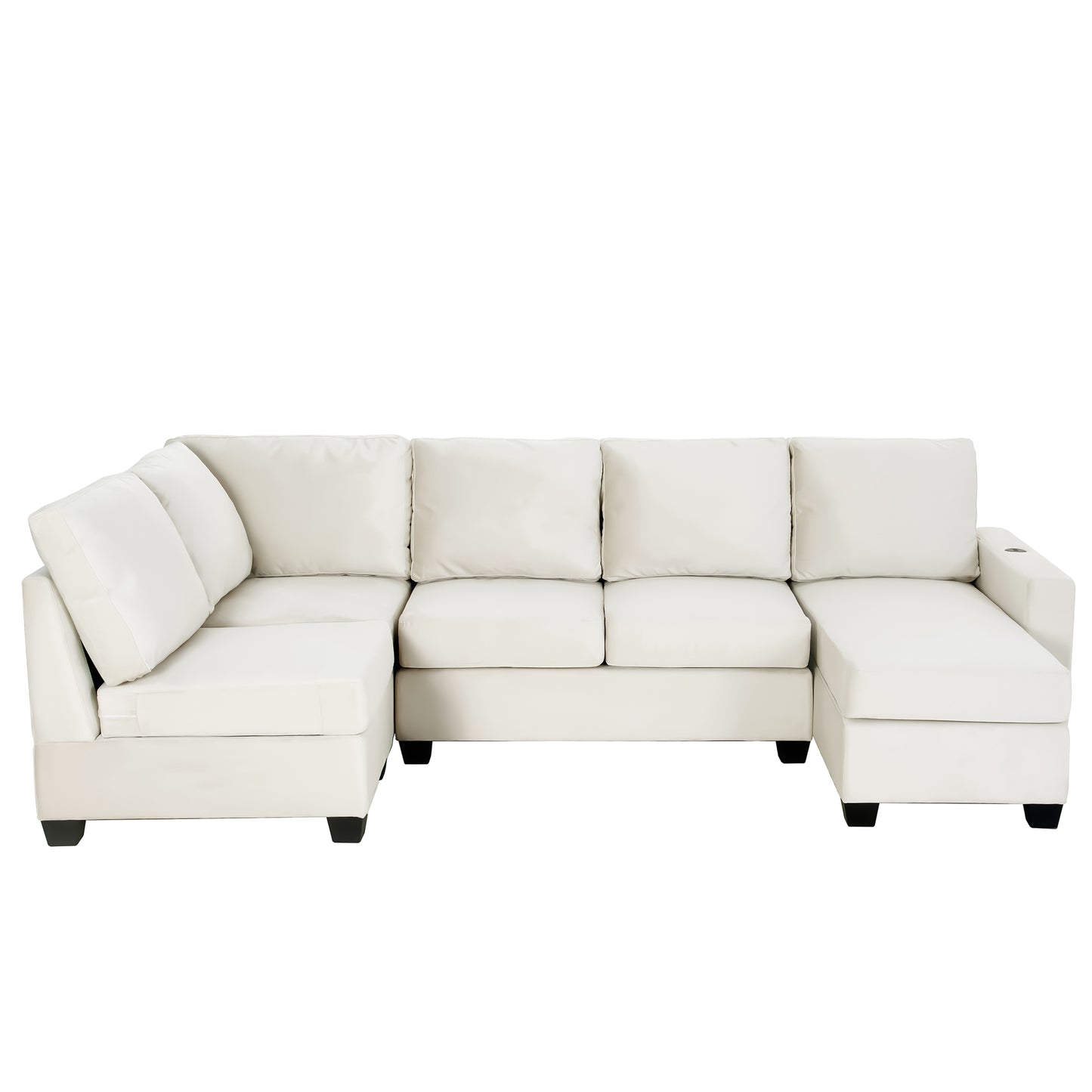 Modern L-shaped Sectional Sofa with Convertible Chaise Lounge