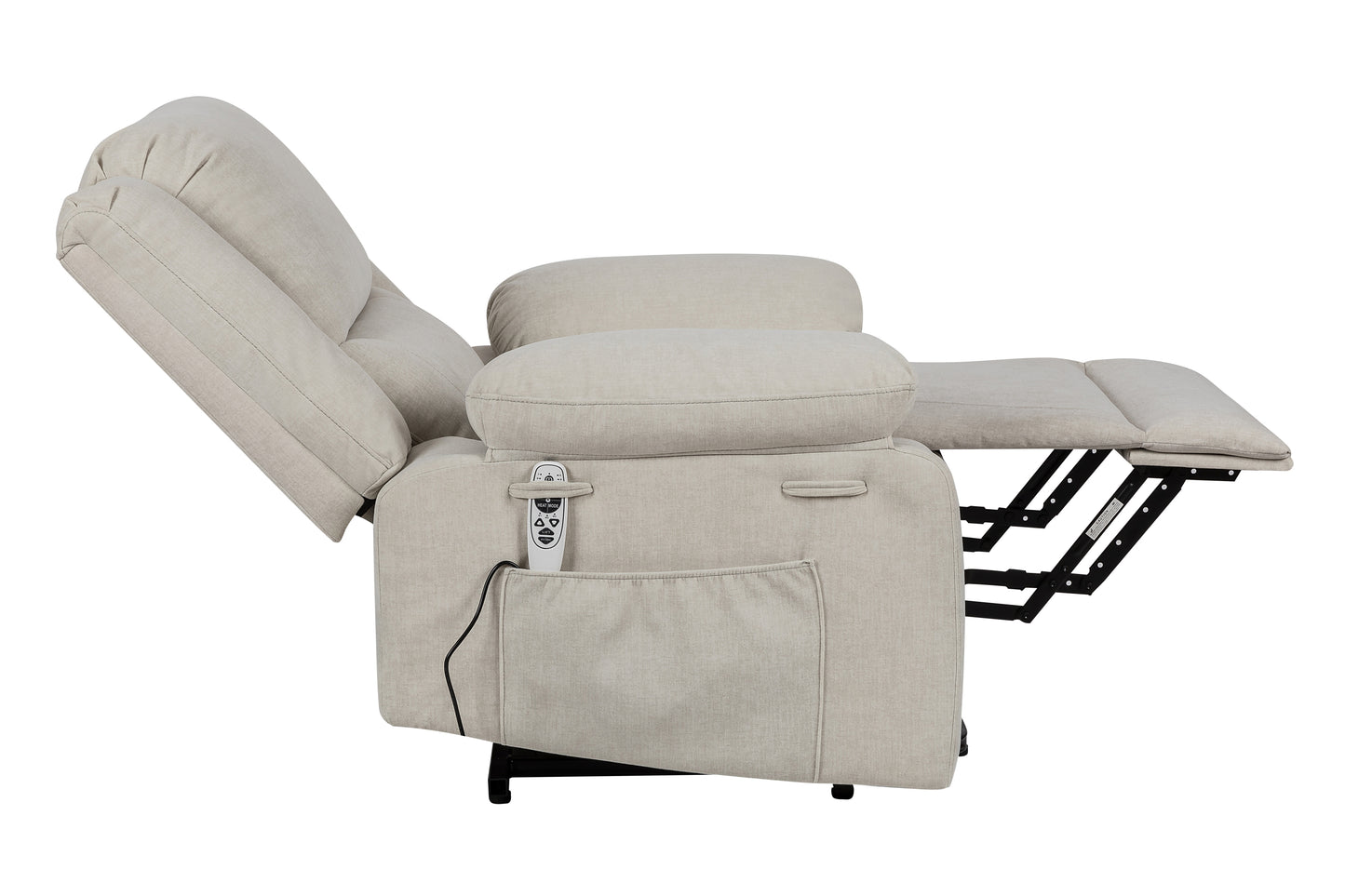 Electric Power Recliner Chair with Multi-Function Massage and Remote Control - Beige - Enhanced Comfort and Mobility Support