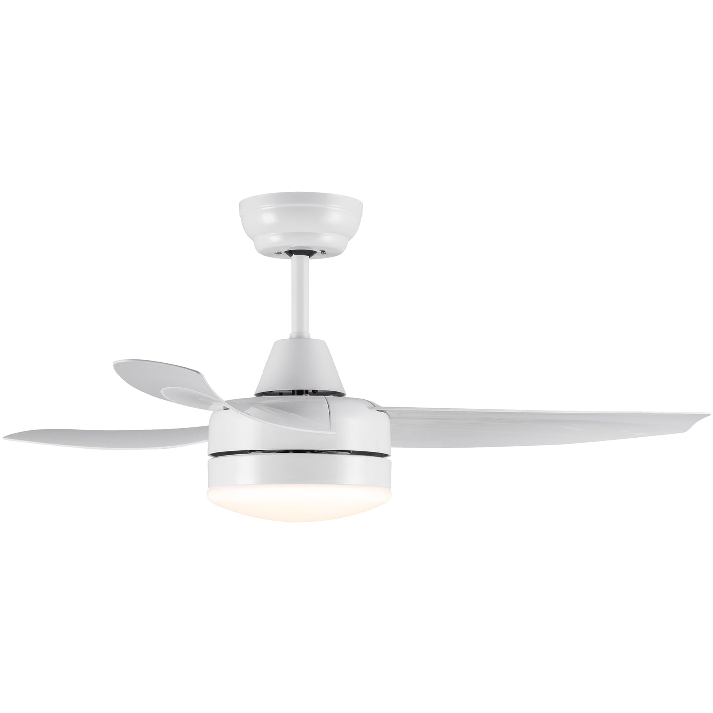 42-inch White ABS Blade LED Ceiling Fan with Integrated Lighting