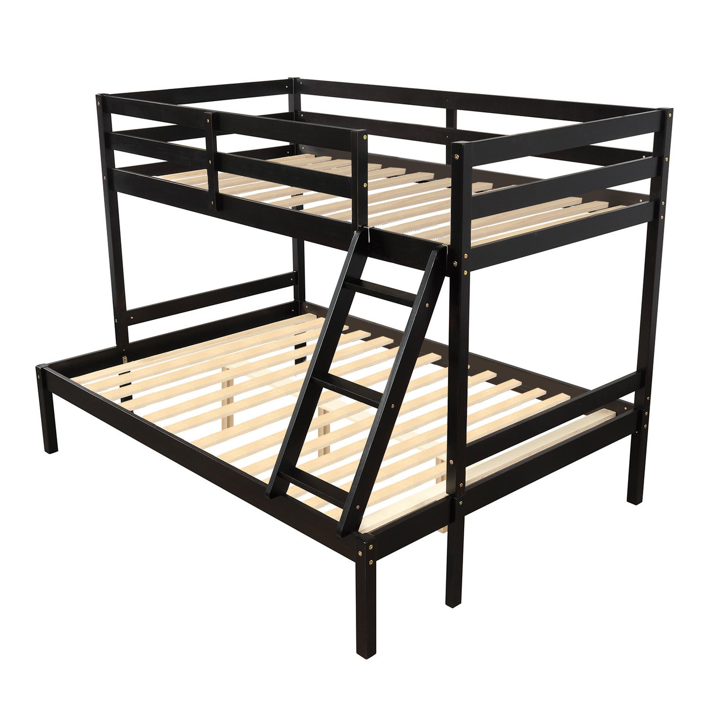 Elegant Twin Full Espresso Bunk Bed with Maximized Space