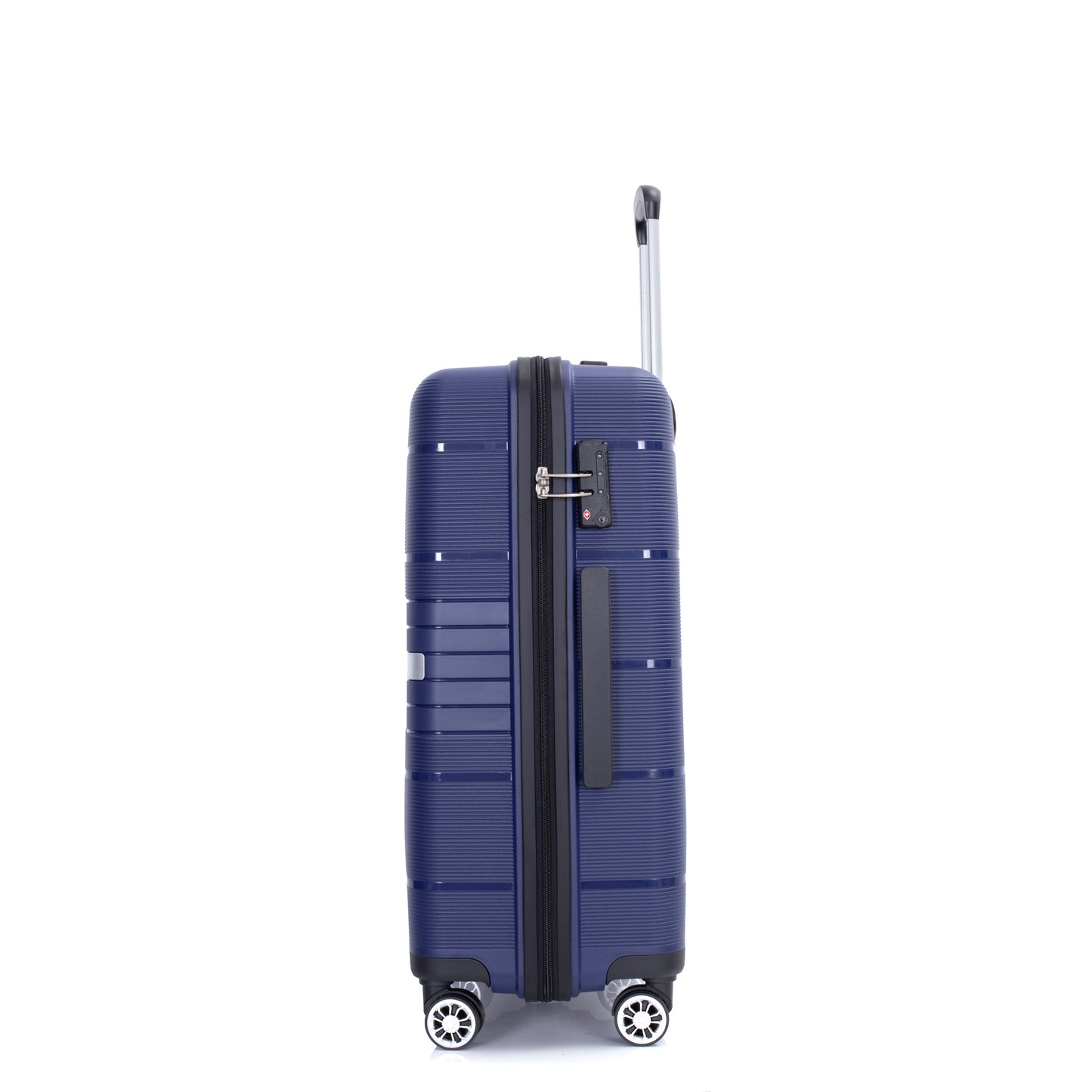 Hardshell Suitcase Double Spinner Wheels PP Luggage Sets Lightweight Durable Suitcase with TSA Lock,3-Piece Set (20/24/28) , Navy