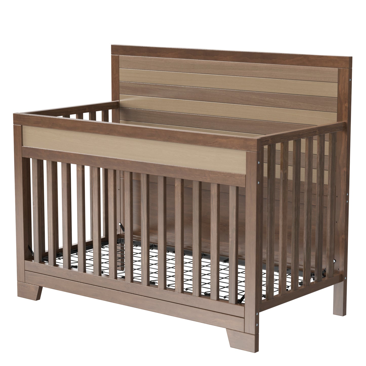 Certified Baby Safe Crib, Pine Solid Wood, Non-Toxic Finish, Brown