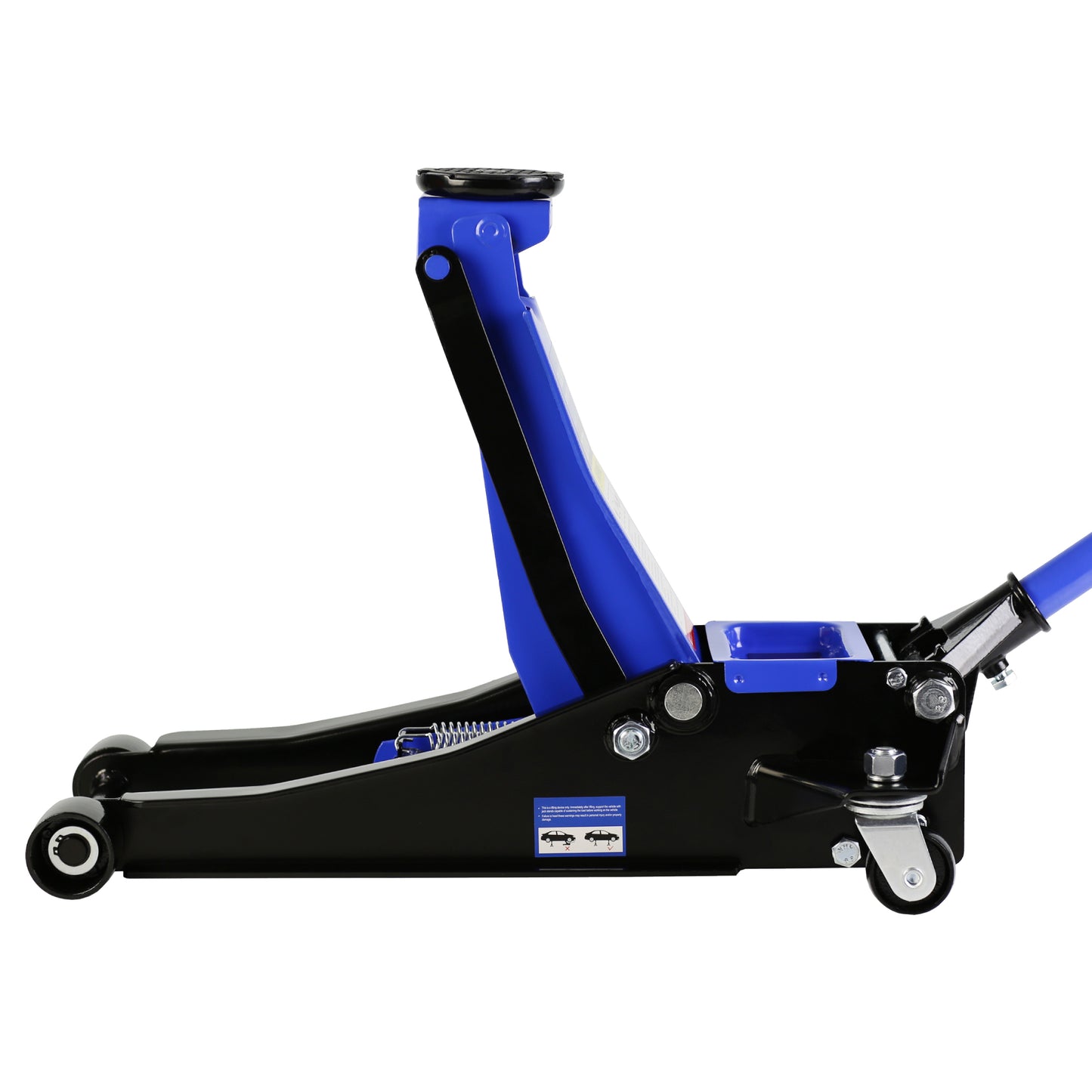 Hydraulic Racing Floor Jack 3 Ton (6600 lb) Capacity, Dual Piston Pump, Blue, Lifting Range 3.3-18.5