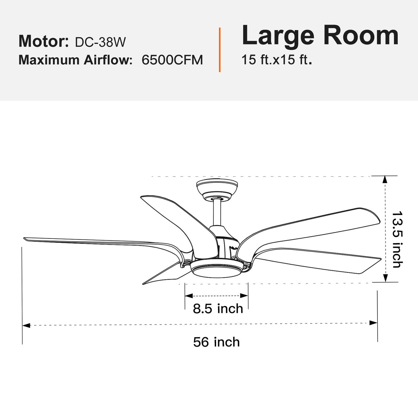 Rustic Antique Brown 56 Smart Ceiling Fan in Matte Black with LED Light Kit