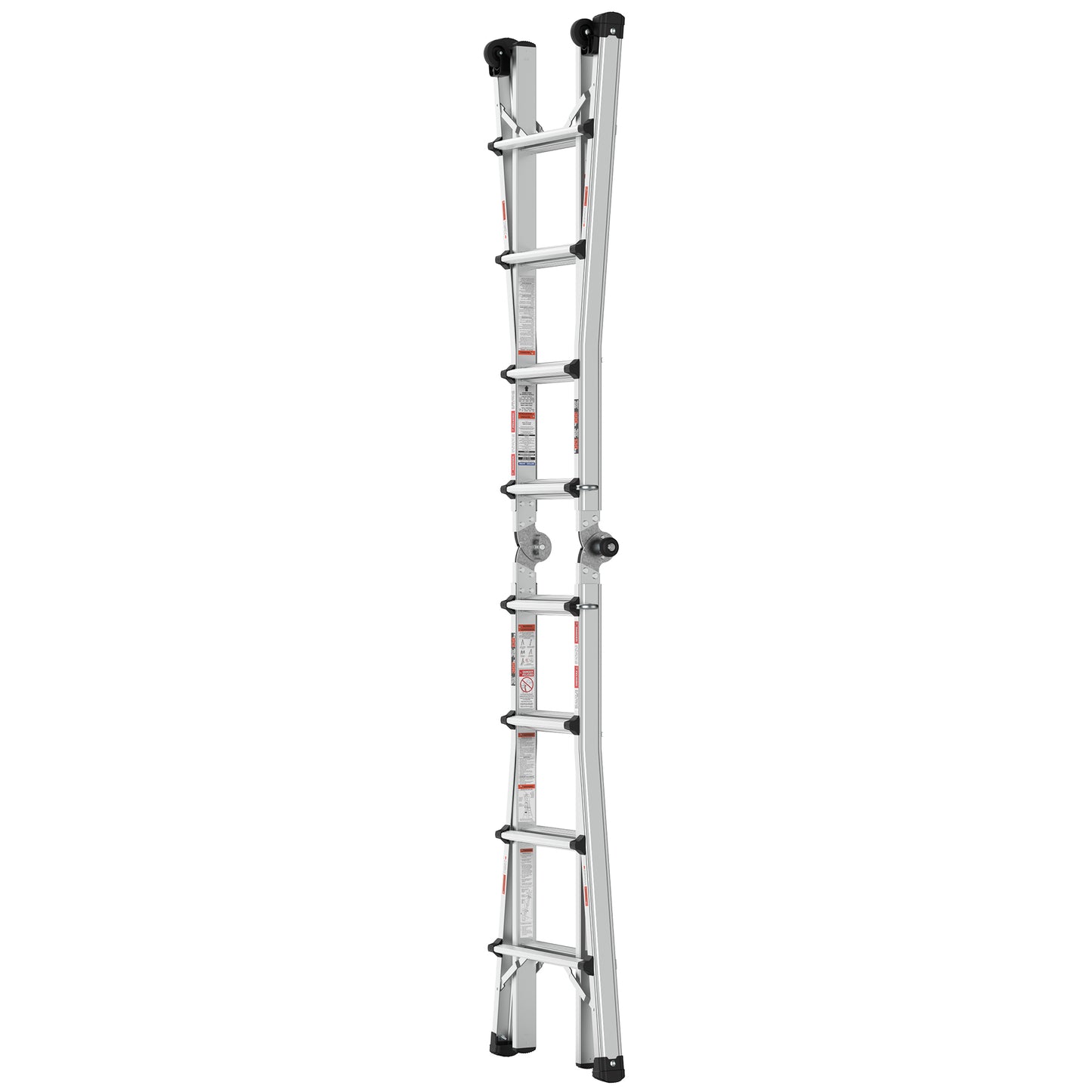 Aluminum Multi-Position Ladder with Wheels, 300 lbs Weight Rating, 17 FT