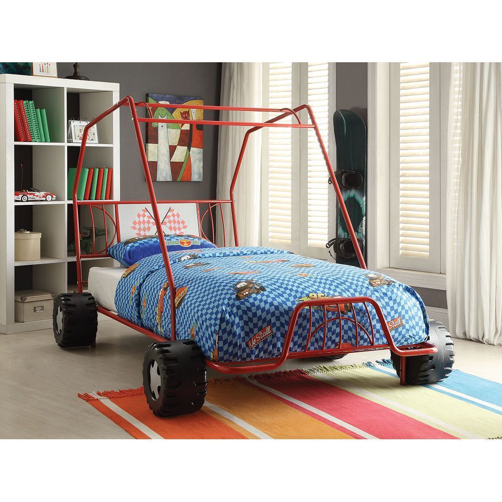 Xander Twin Bed in Red Go Kart 37645T