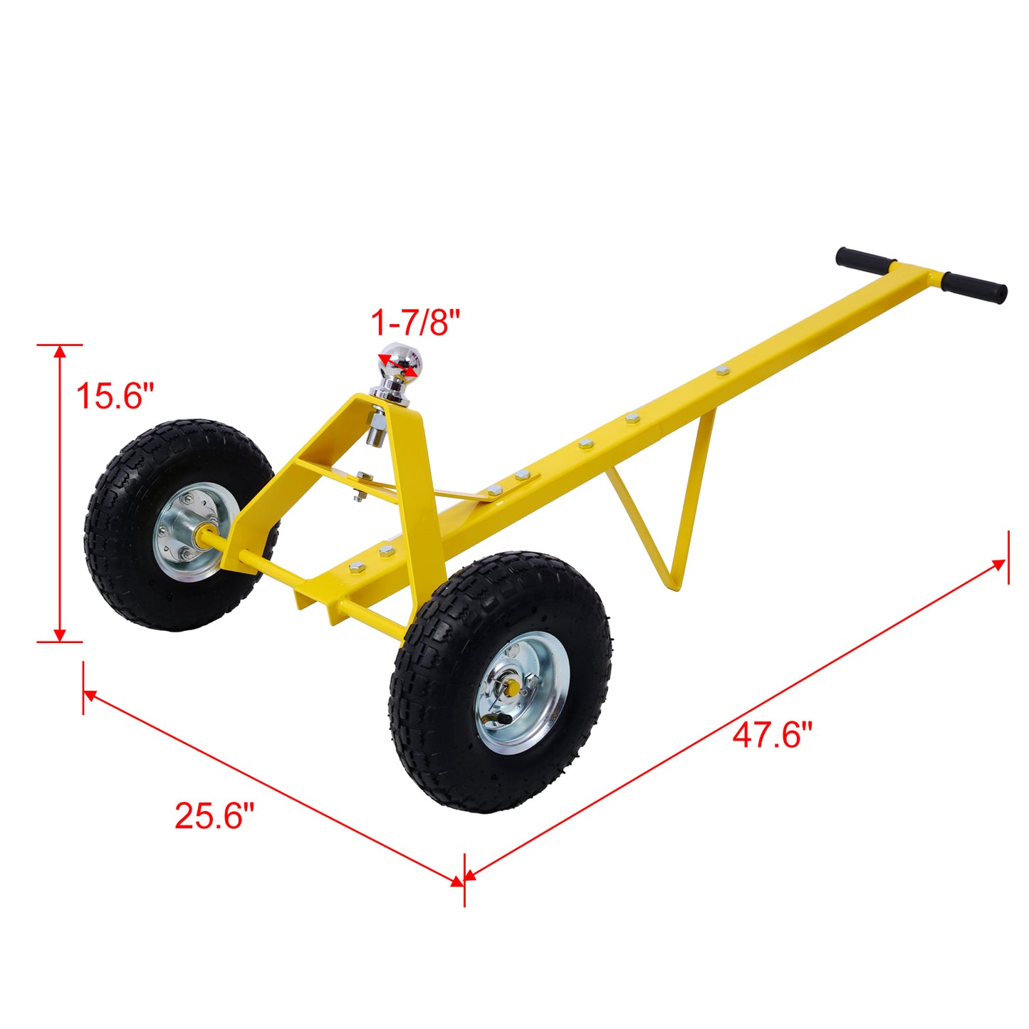 Trailer Dolly with Pneumatic Tires - 600 Lb. Maximum Capacity,Yellow color