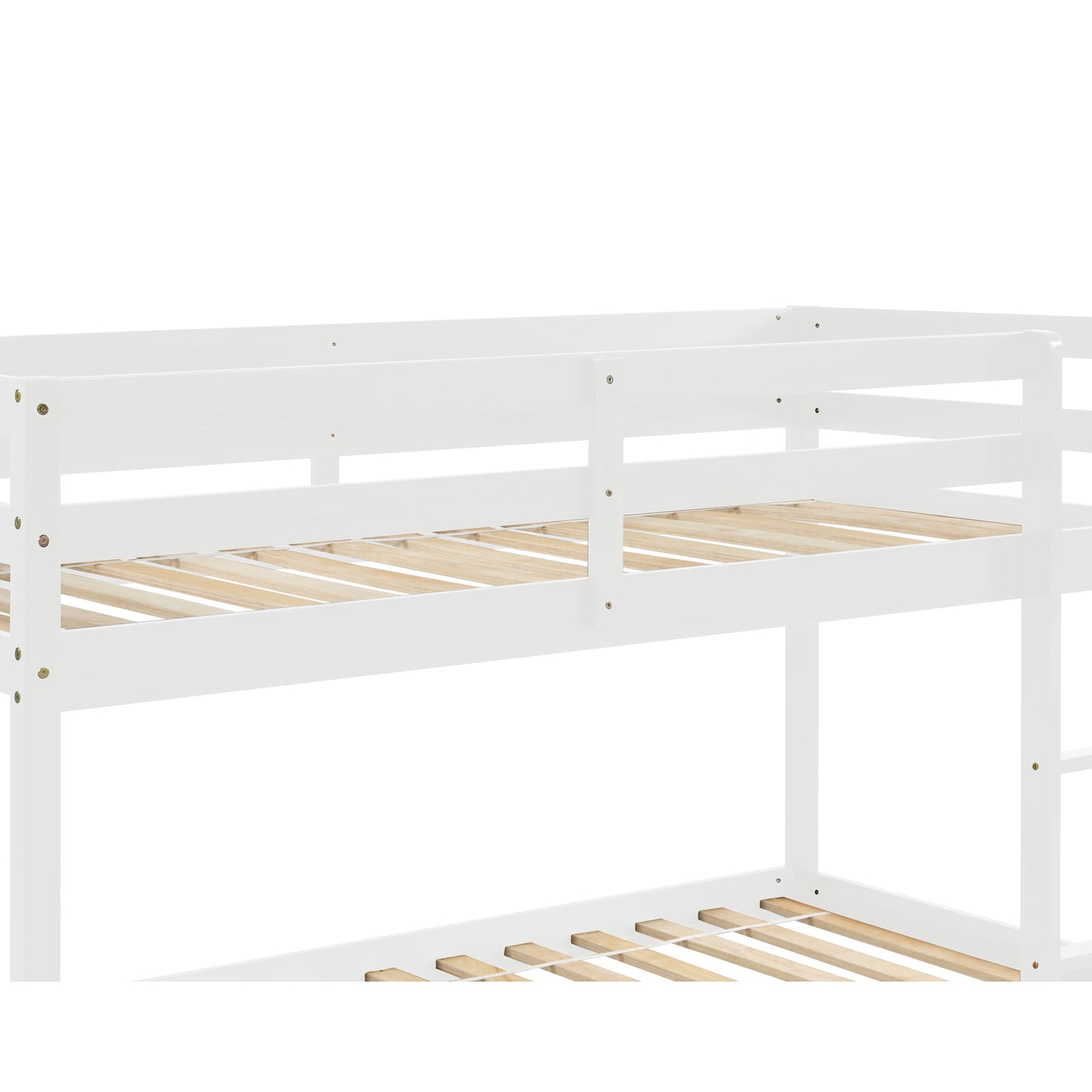 White Low Height Twin over Twin Bunk Bed