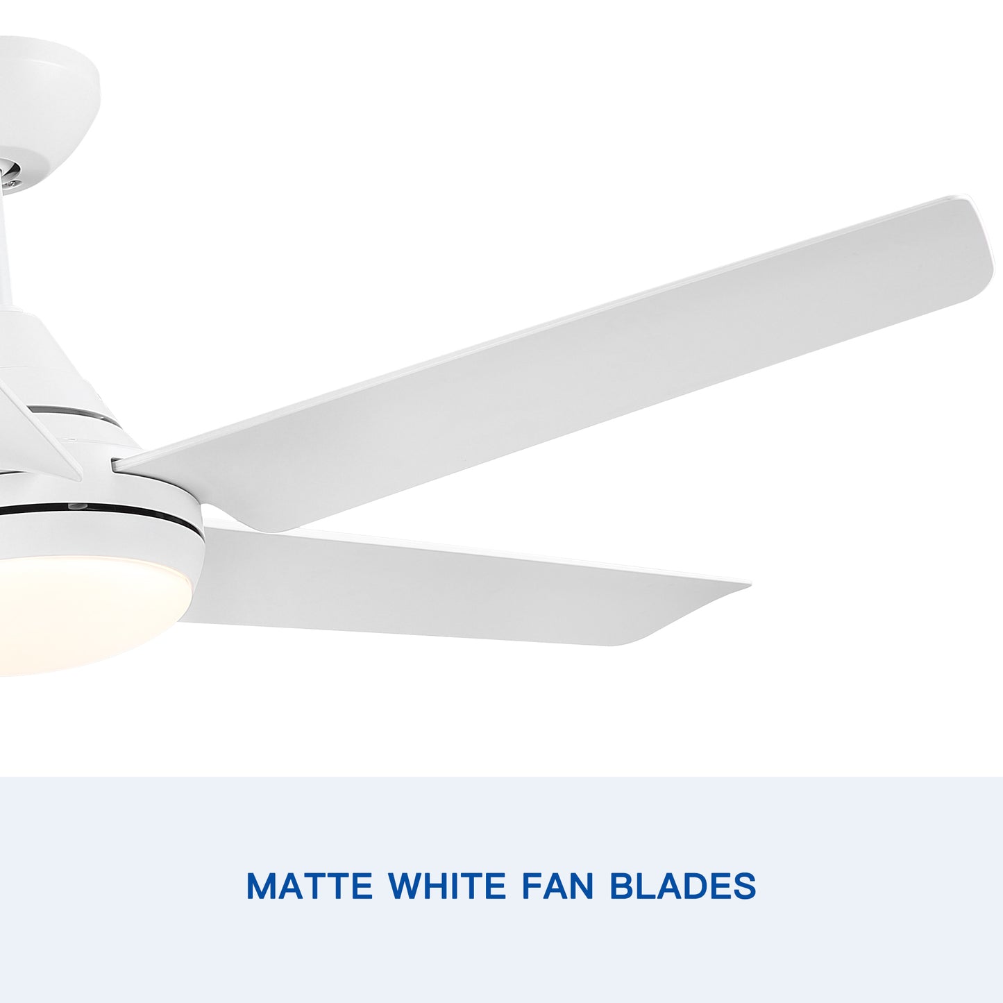 Energy Efficient 48-Inch Integrated LED Ceiling Fan with White ABS Blades