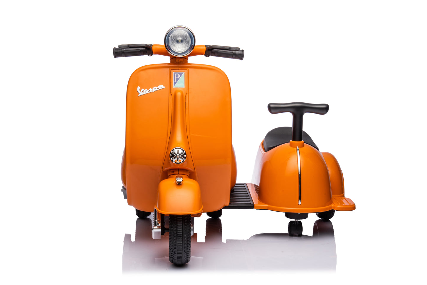 6V LICENSED Vespa Scooter Motorcycle with Side Car for kids, Orange