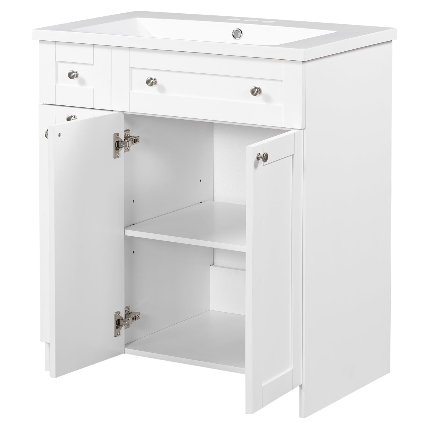 30" White Bathroom vanity with Single Sink ,Combo Cabinet Undermount Sink,Bathroom Storage Cabinet vanities