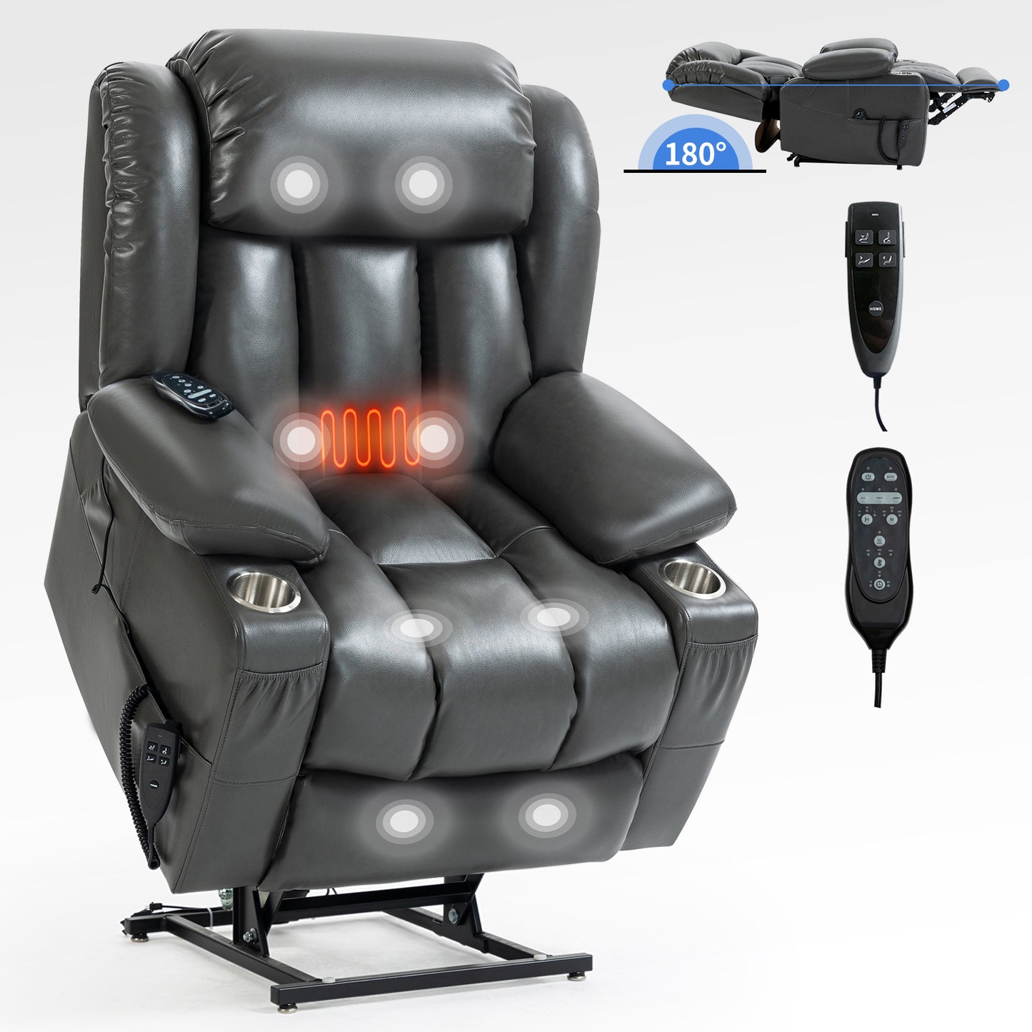 Luxurious Power Lift Recliner Chair with Massage and Heating Functions