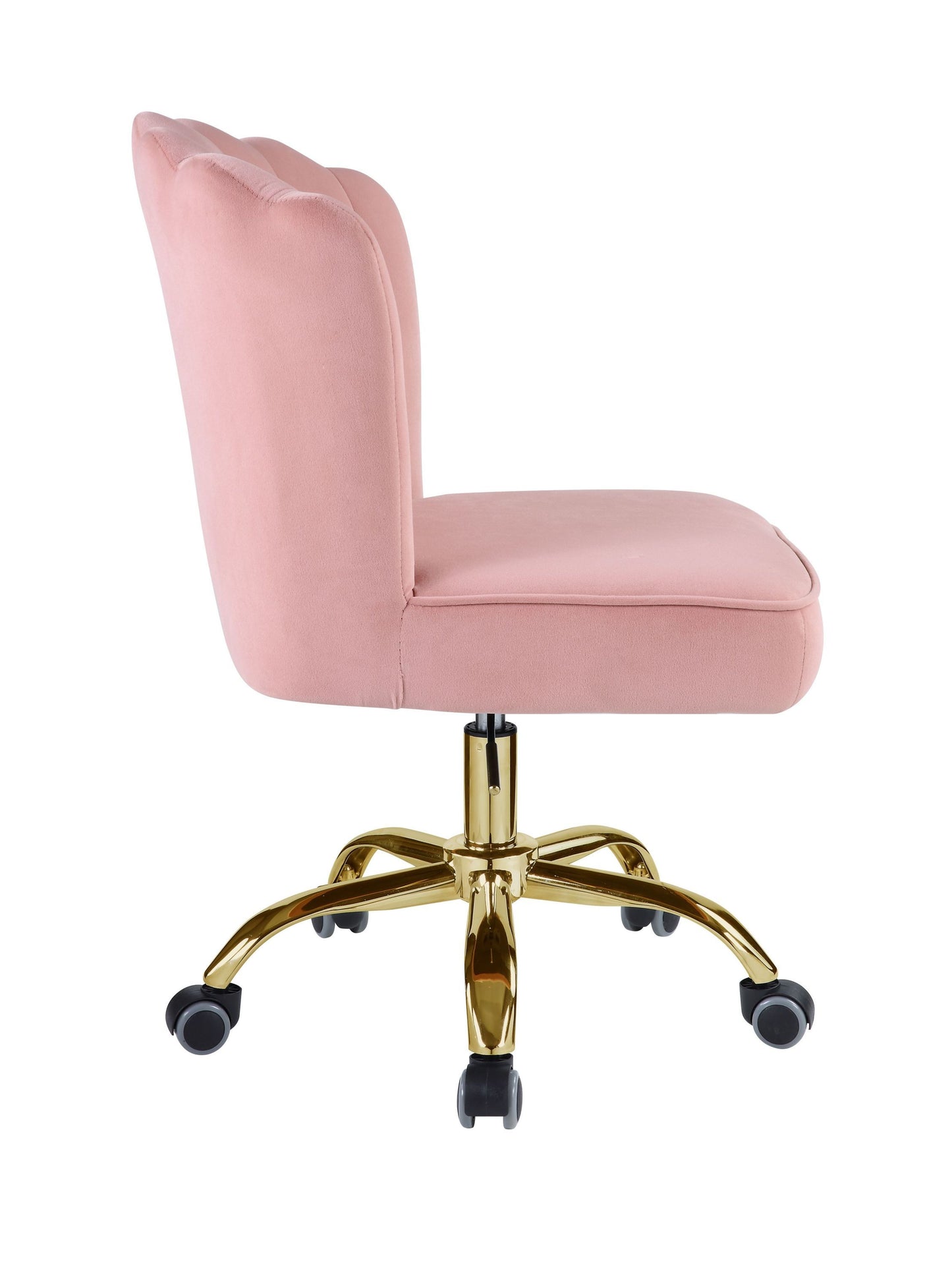 Moyle Office Chair in Rose Quartz Velvet & Gold Finish OF00116