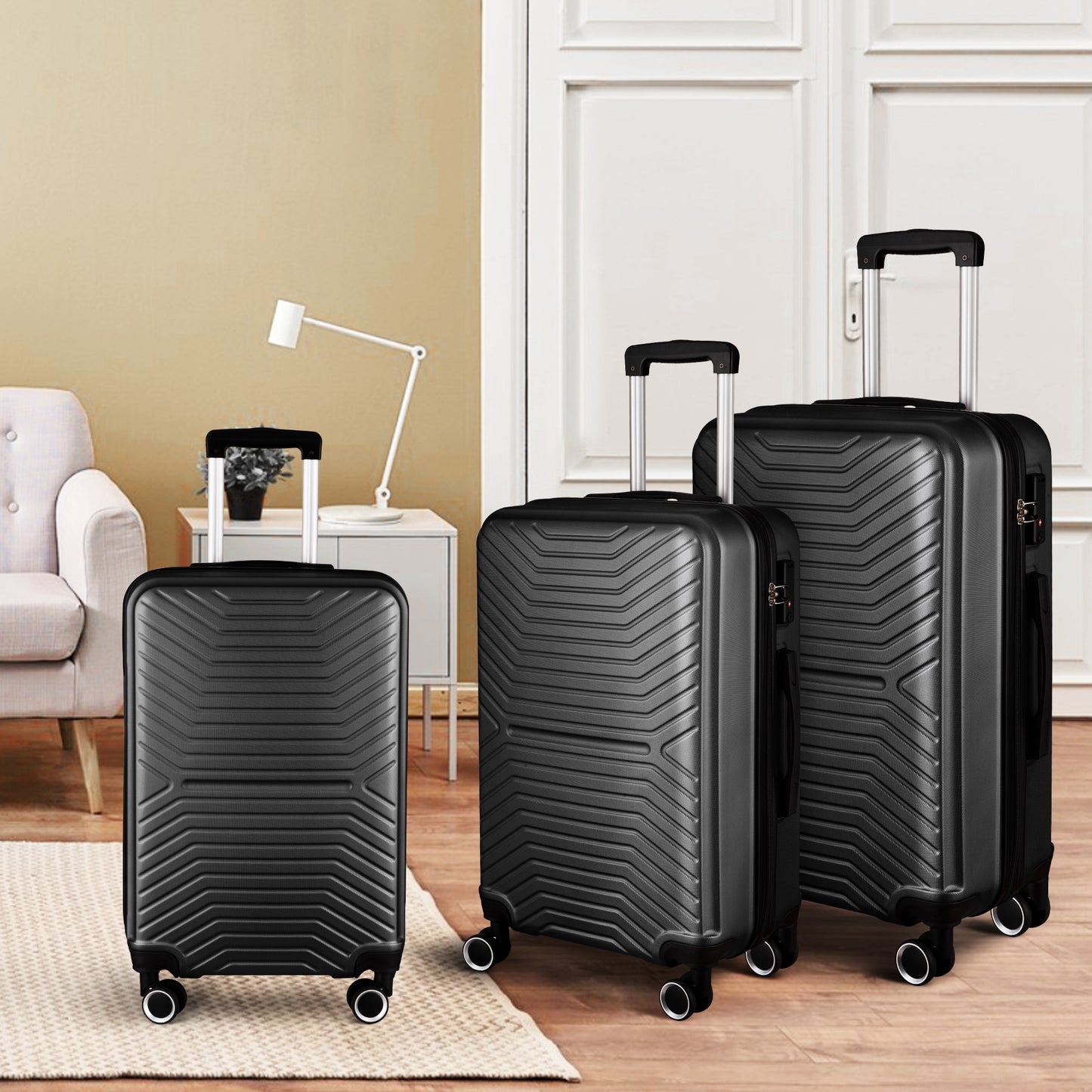 Luggage Sets Expandable ABS Hardshell 3pcs Clearance Luggage Hardside Lightweight Durable Suitcase sets Spinner Wheels Suitcase with TSA Lock 20in/24in/28in