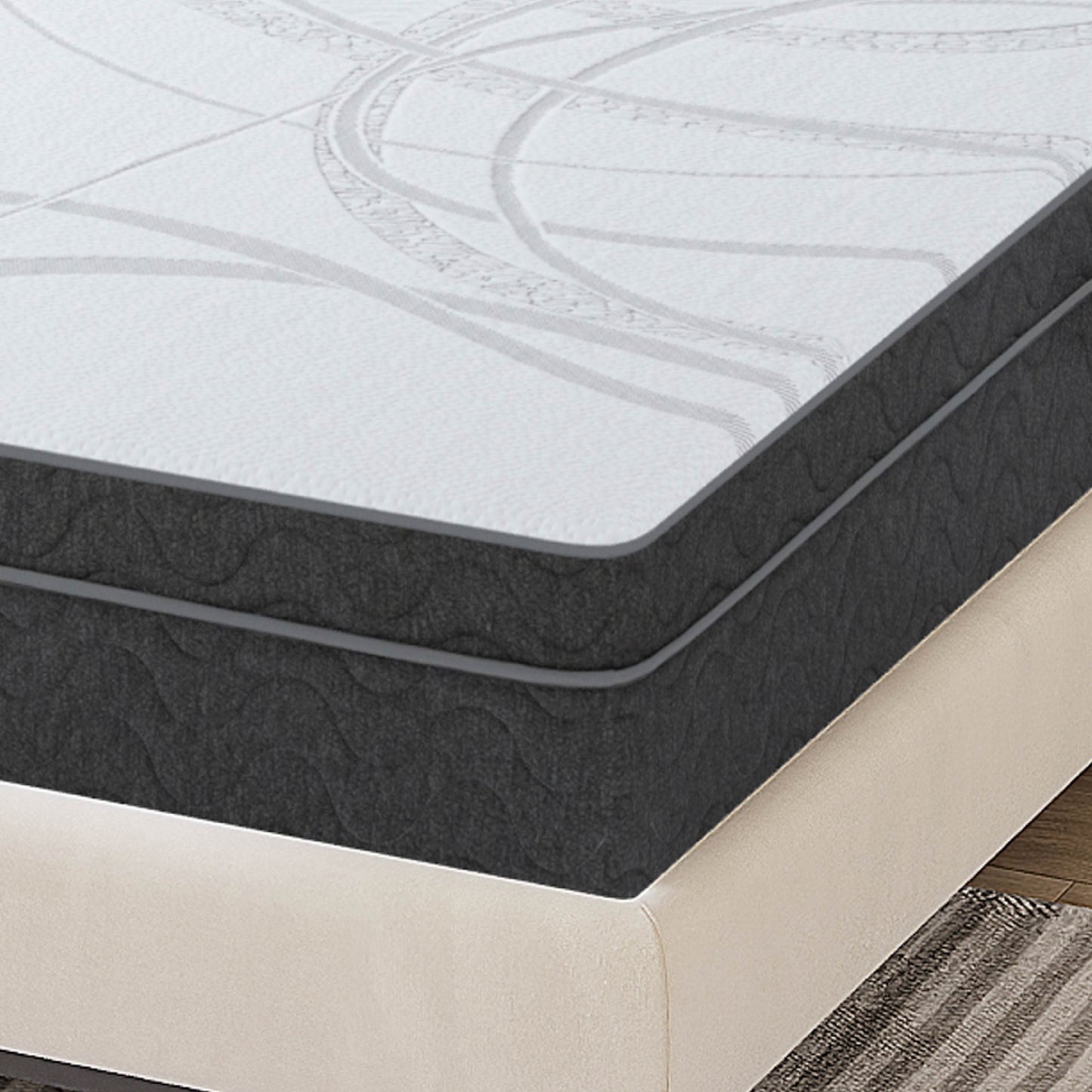 EGO Hybrid 10 Inch Full Mattress, Cooling Gel Infused Memory Foam and Individual Pocket Spring Mattress, Made in USA, Mattress in a Box, CertiPUR-US Certified