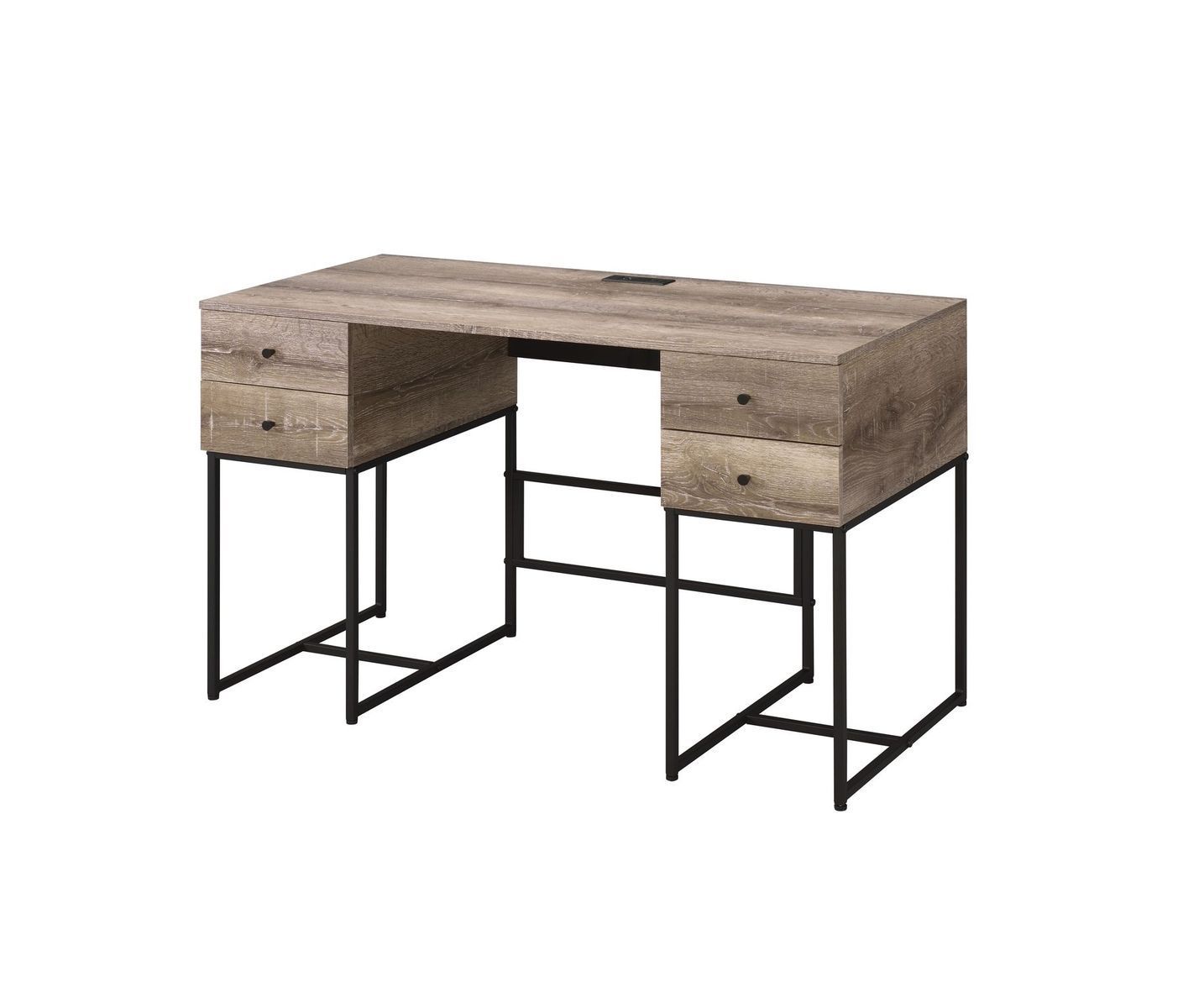 Rustic Oak & Black Desirre Writing Desk