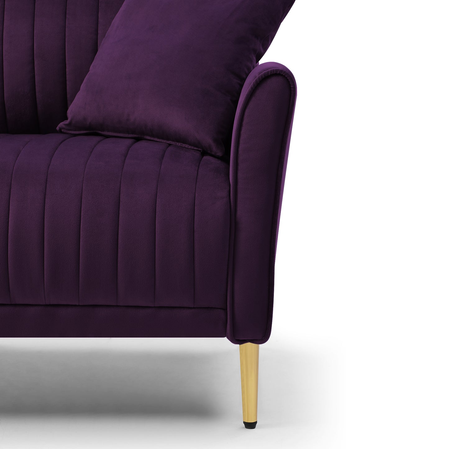 Modern Soft Velvet Accent Chair Living Room Chair Bedroom Chair Home Chair With Gold Legs, Purple