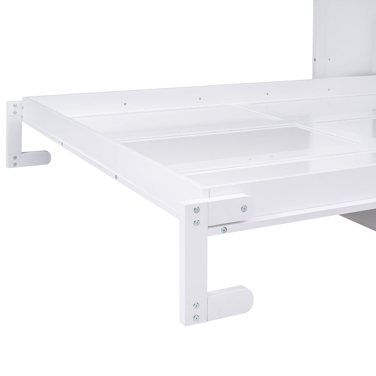 Queen Size Murphy Bed with a Shelf, White