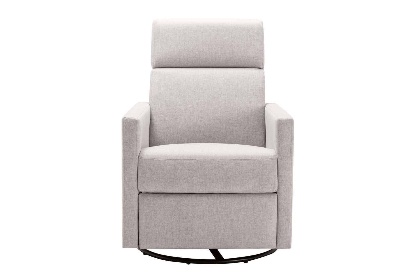 Modern Tan Upholstered Nursery Rocker Chair with Swivel Recliner