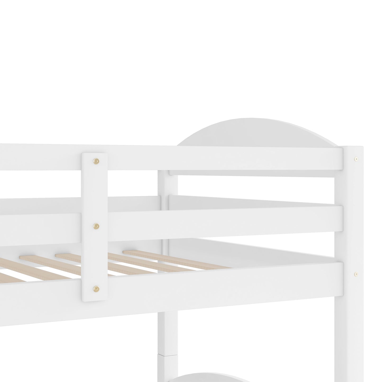 L-Shaped Bunk Bed with Trundle and Three Twin Size Beds