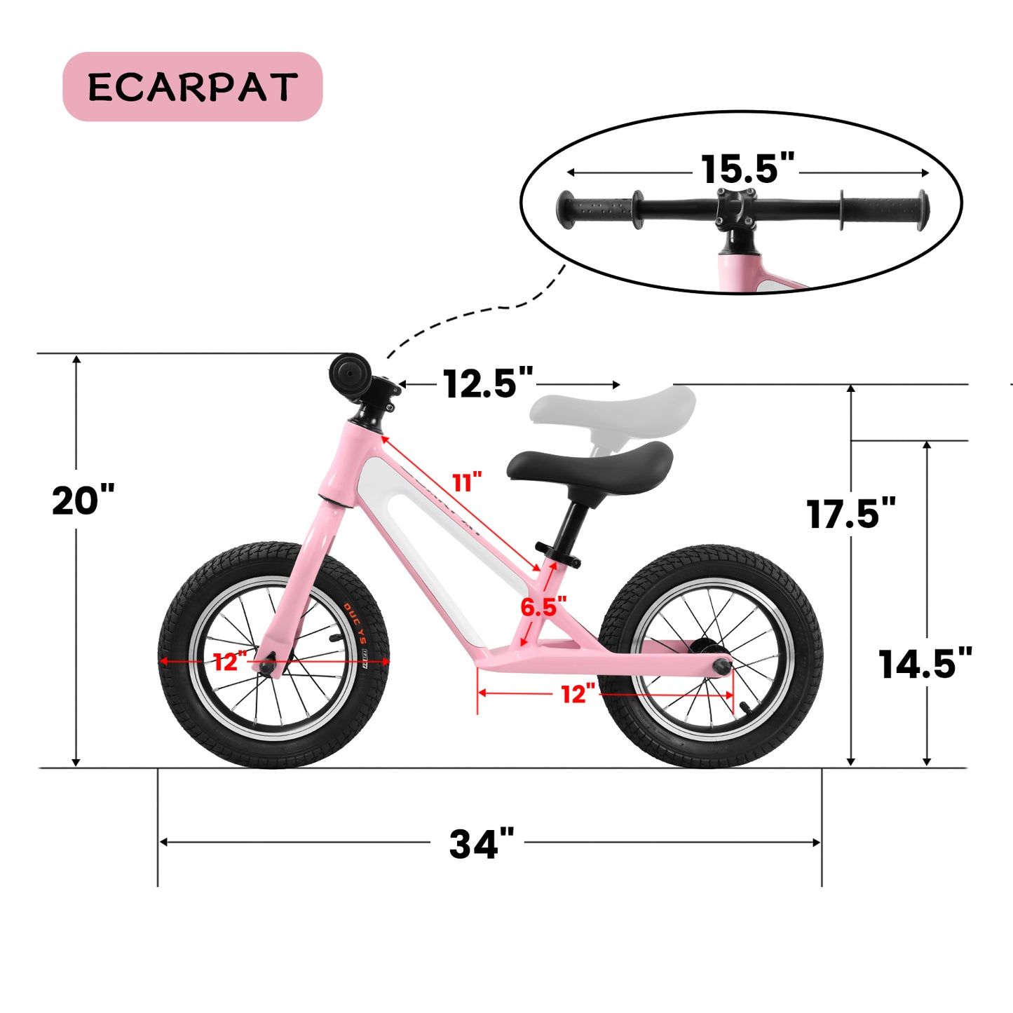 Balance Bike for Kids, Magnesium Alloy Frame Toddler Bike with Adjustable Seat for Ages 1-5 Years Old