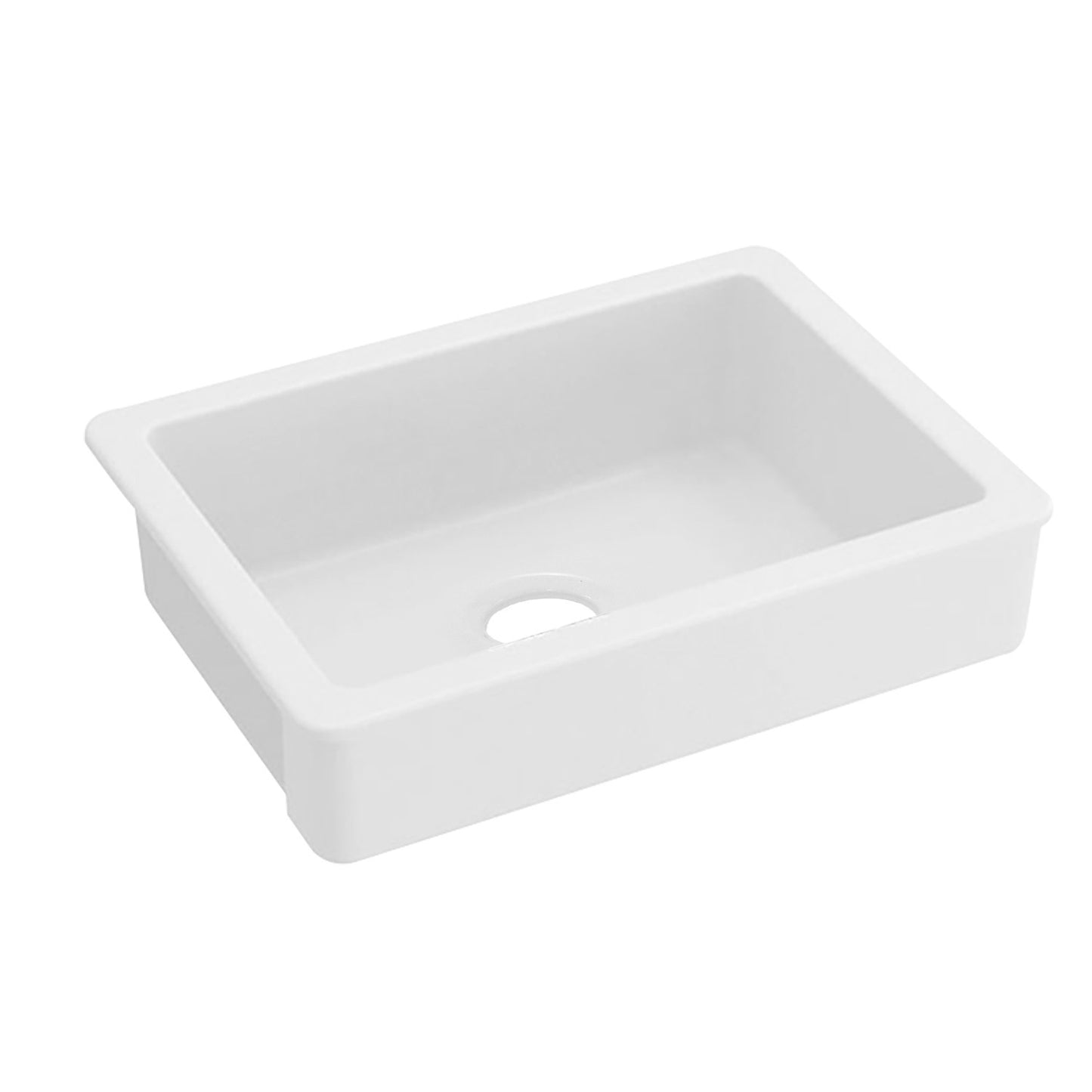 Modern White Ceramic Kitchen Sink with 30L x 19 W Farmhouse/Apron Front