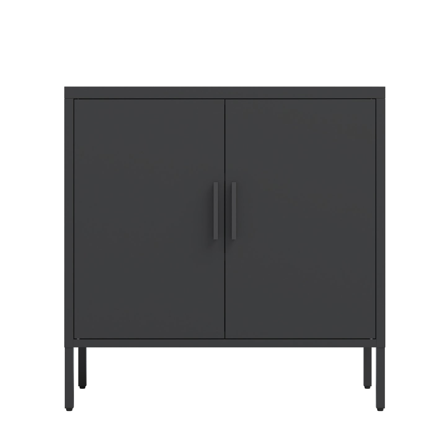 Lockable Steel Storage Cabinet with Adjustable Shelves, Black