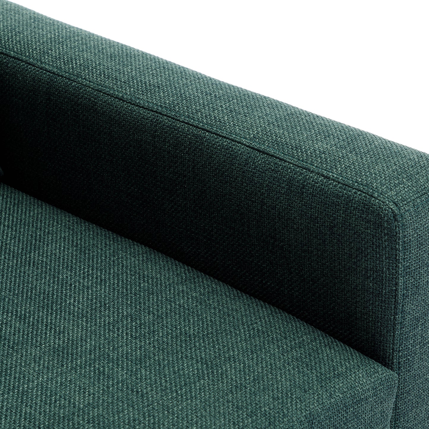 Modular Green Sectional Sofa Set with Ottoman and High-Quality Linen Fabric