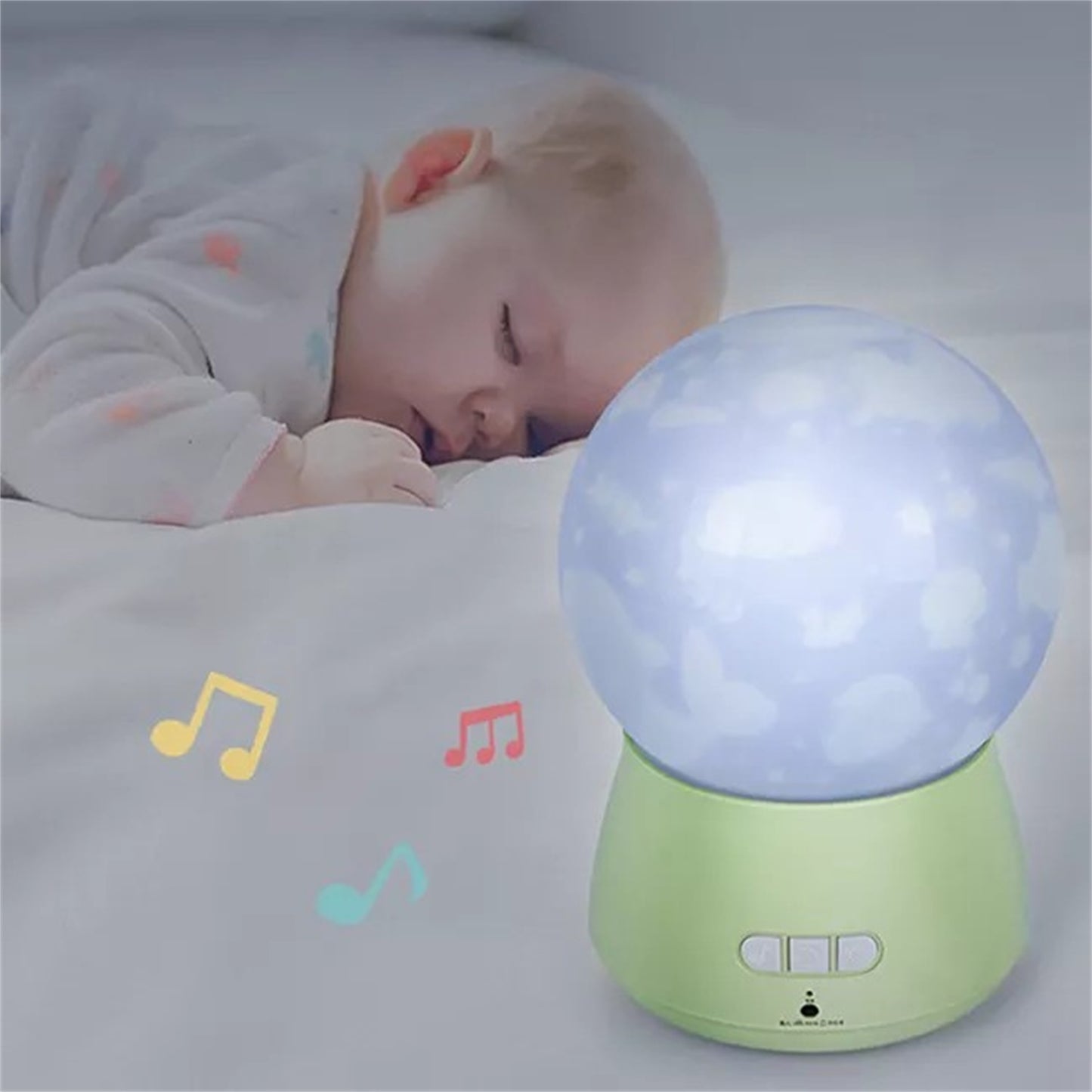 Cmgb LED Night Light with 360 Degree Rotating Baby Music Projector in Green