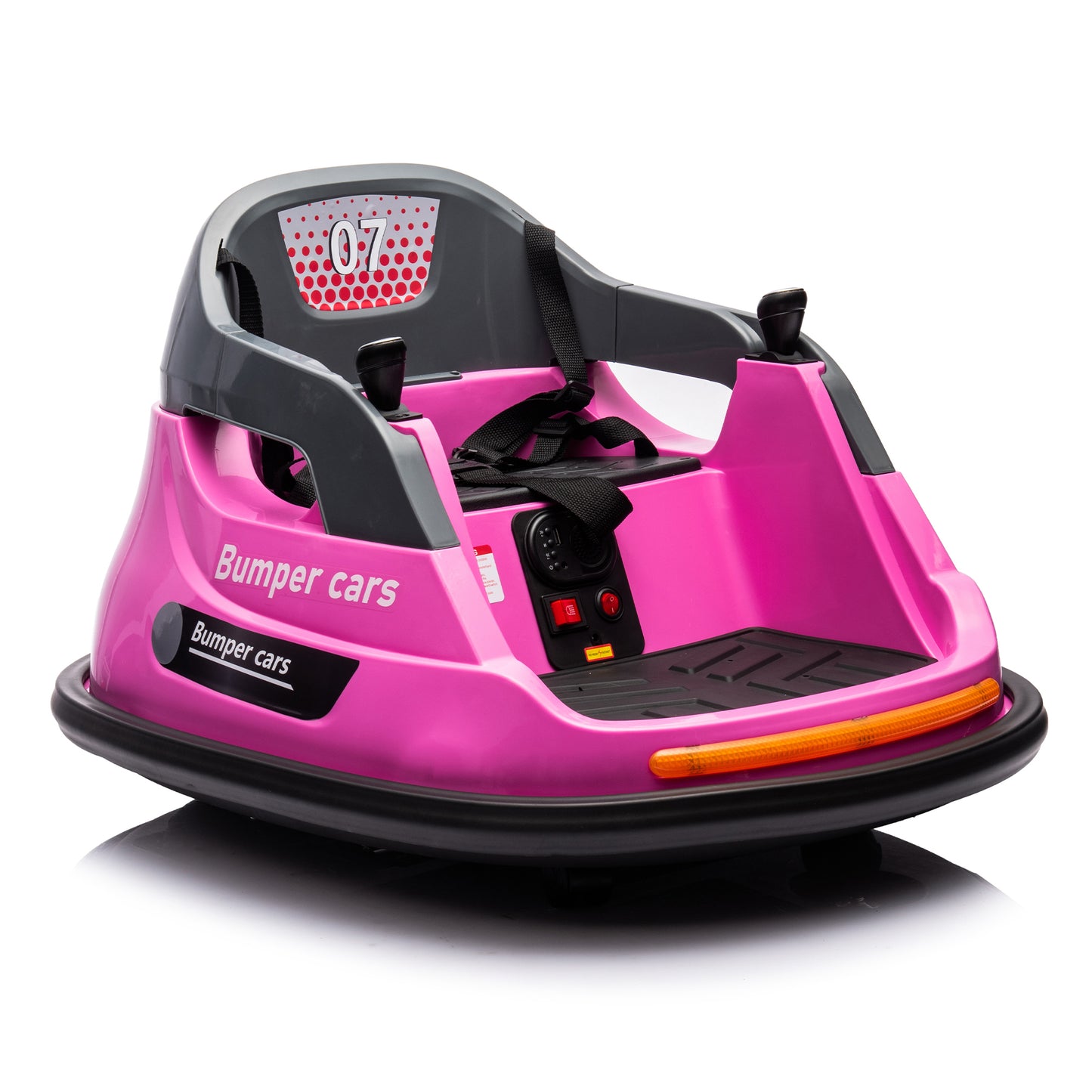 12V Pink Bumper Car with Remote Control and LED Lights