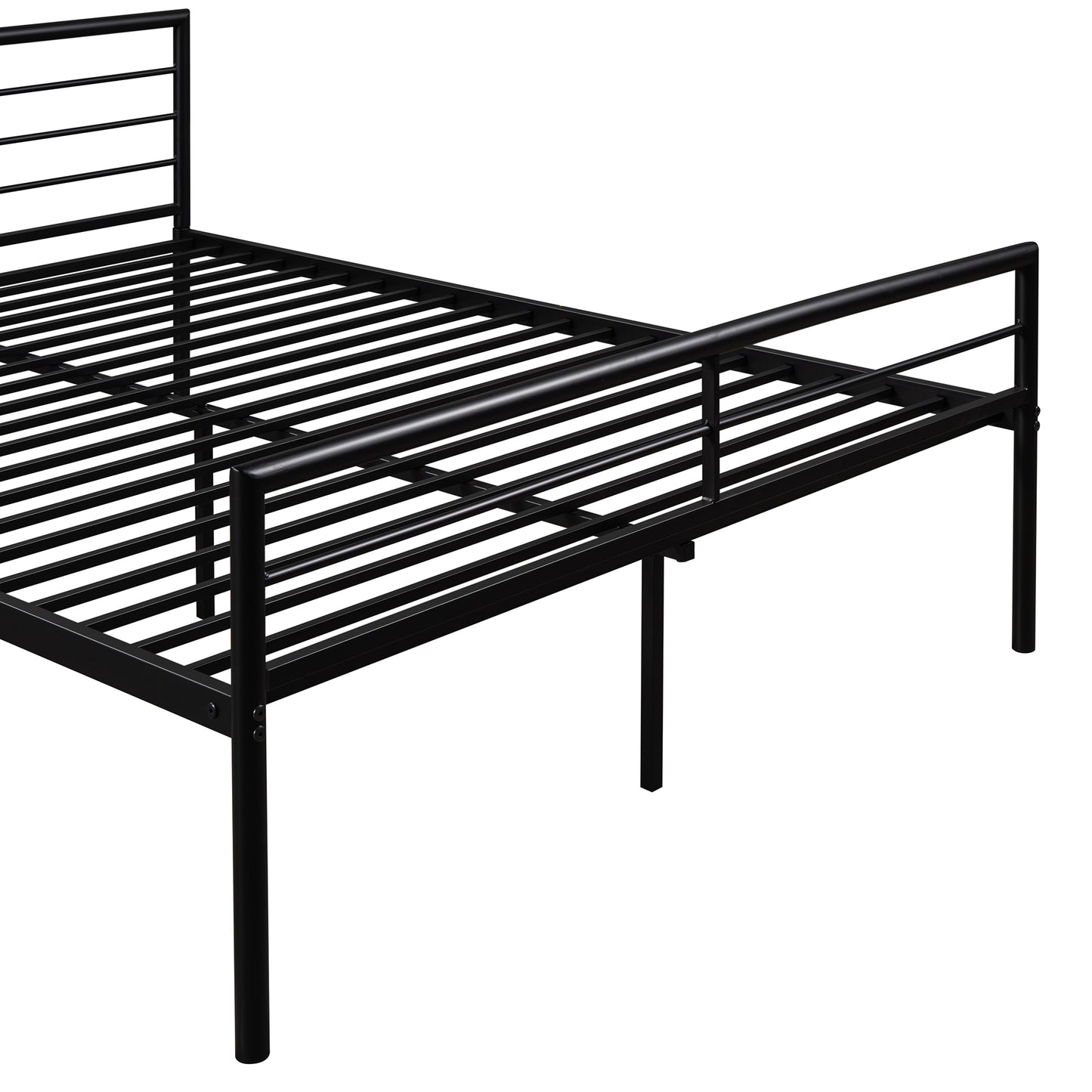 Metallic Black Bunk Bed with Desk and Full Over Twin Configuration