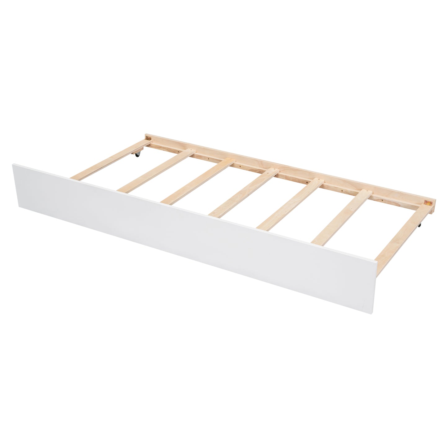 Twin Wooden Daybed with trundle, Twin House-Shaped Headboard  bed with Guardrails,White