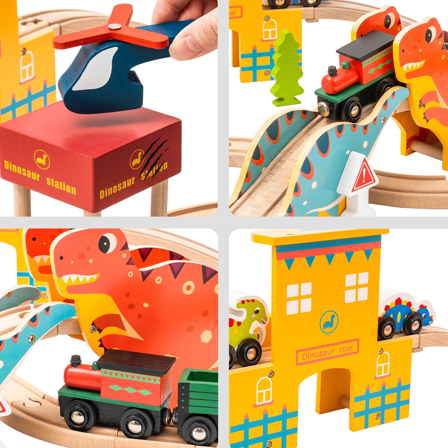 Magnetic Wooden Train Set with Tracks and Accessories