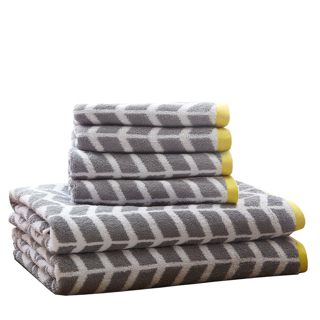 Elegant Reversible Cotton Jacquard Bath Towel Set with Luxurious Design