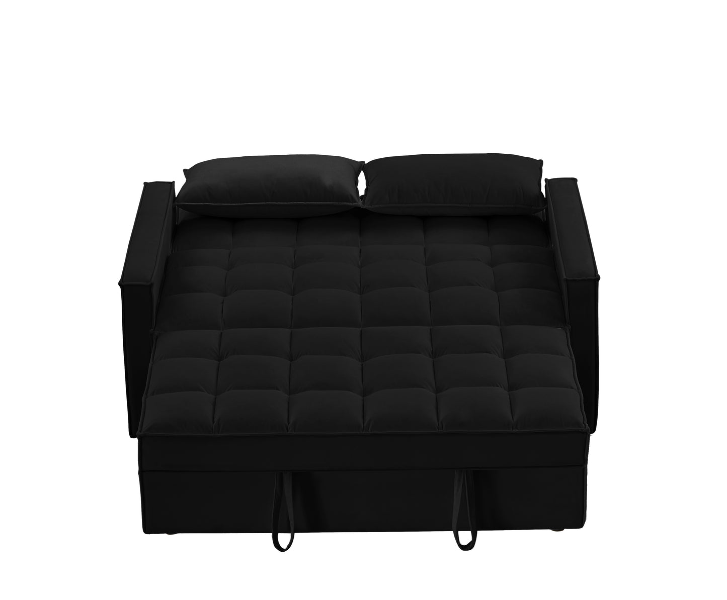 Black Velvet Two-Person Sleeper Sofa