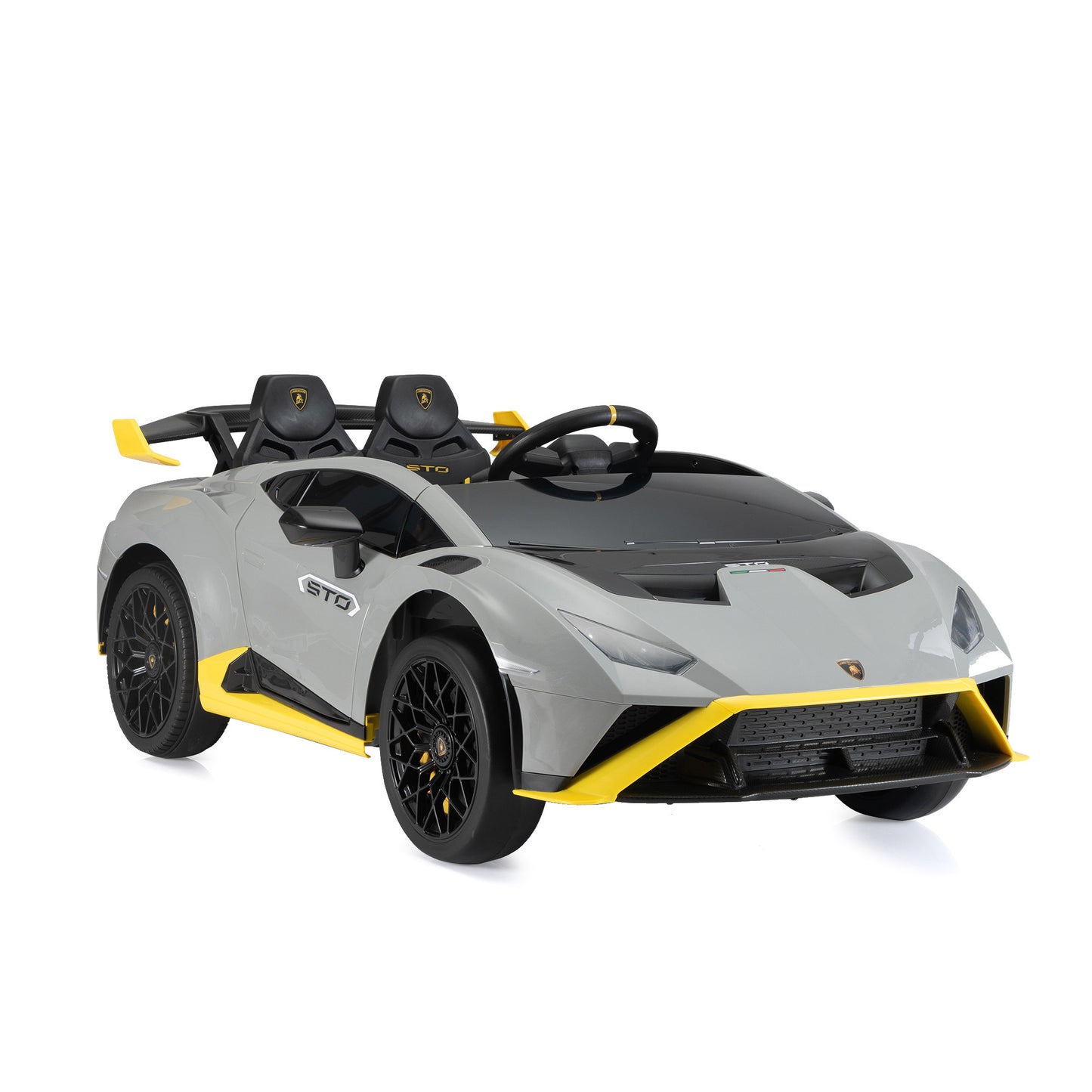 24V Battery Powered Ride On Car for Kids, Licensed Lamborghini, Remote Control Toy Vehicle with Music Player, LED Light, 2 Driving Modes