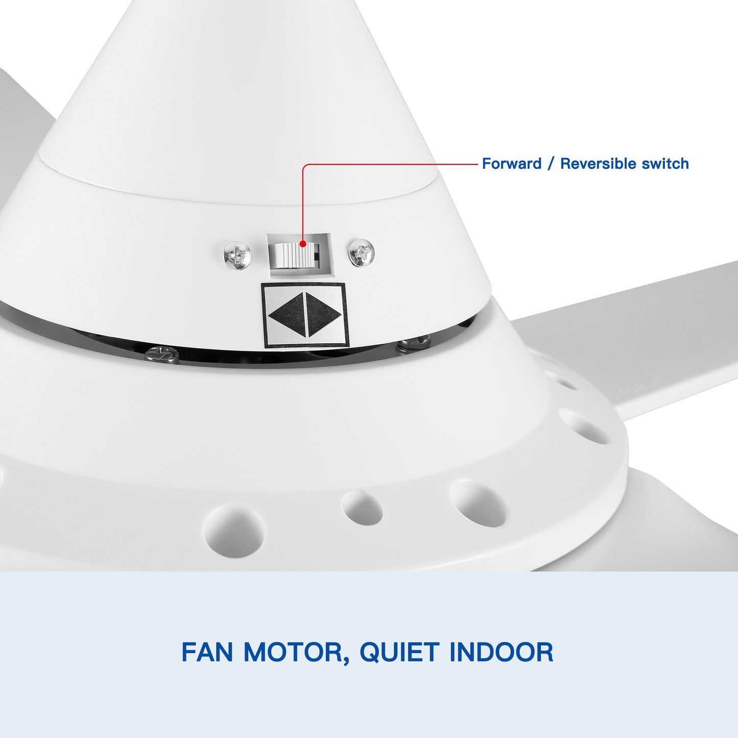 Energy Efficient 48-Inch Integrated LED Ceiling Fan with White ABS Blades