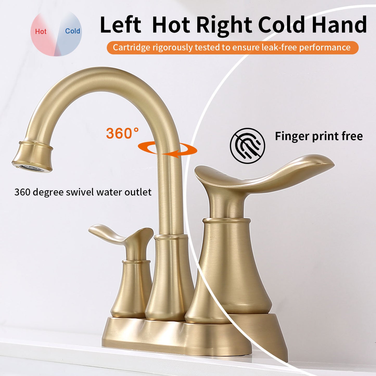 Brass 2-Handle Bathroom Faucet with Pop-up Drain