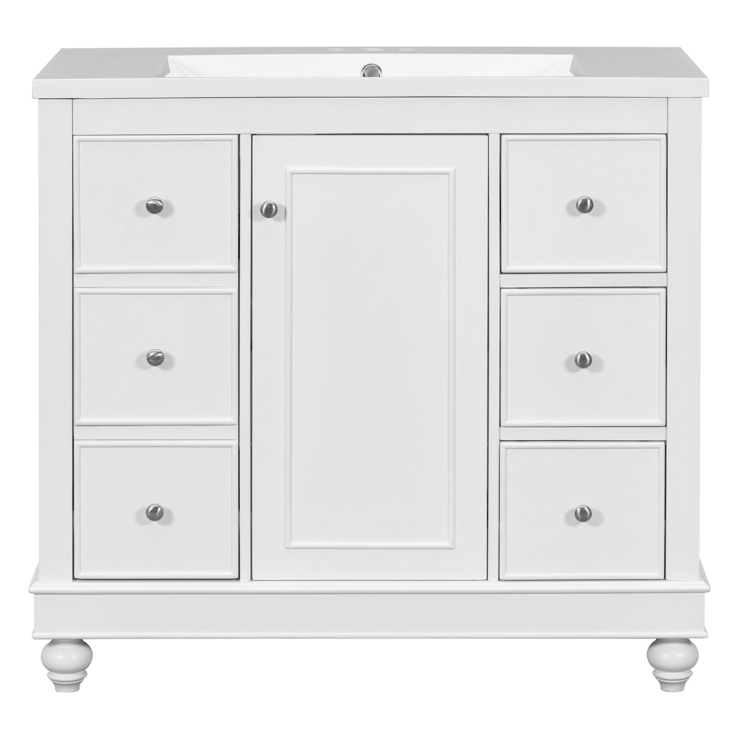 [Cabinet Only] 36" White Bathroom vanity(Sink not included)