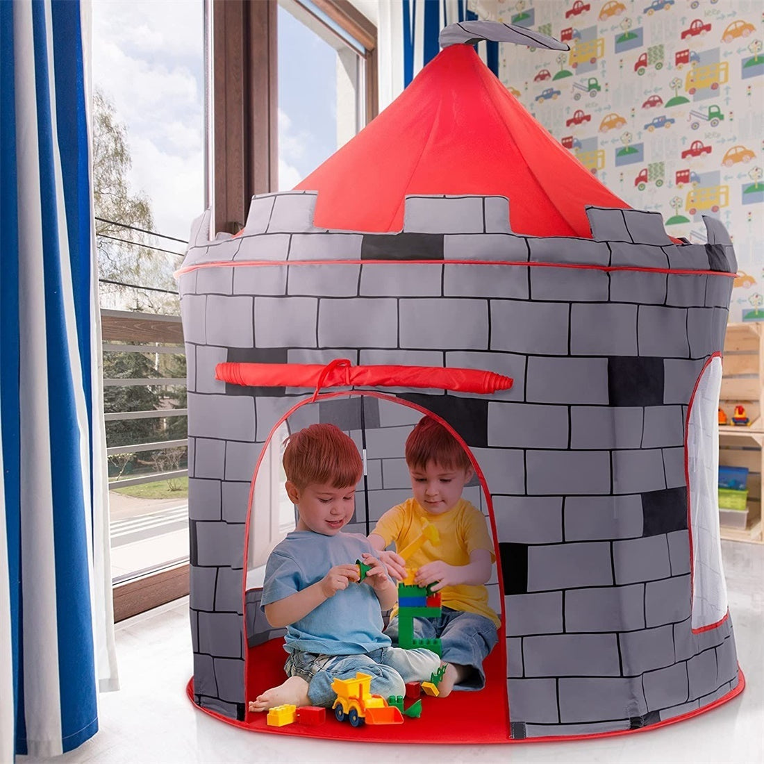 Princess Castle Play Tent with Ocean Ball and Pop-Up Feature for Kids