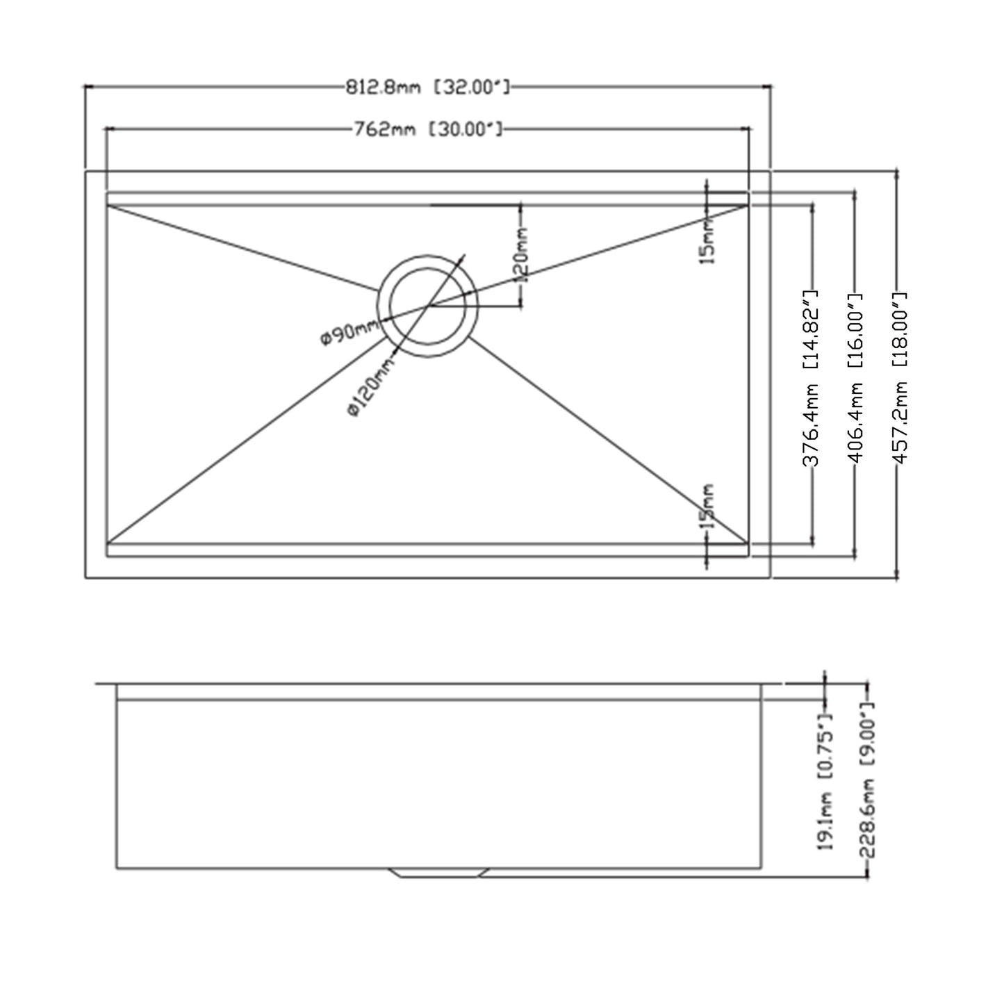 Deep Single Bowl Stainless Steel Undermount Kitchen Sink with Workstation Design