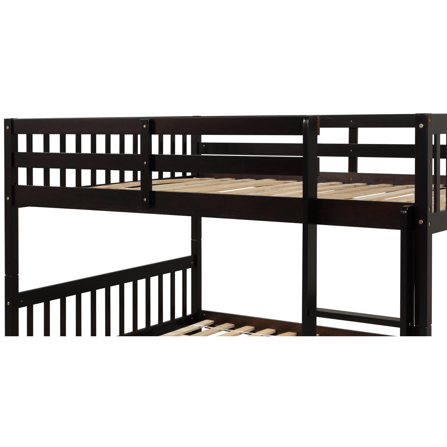 Espresso Rustic Full Size Bunk Bed Set with Trundle