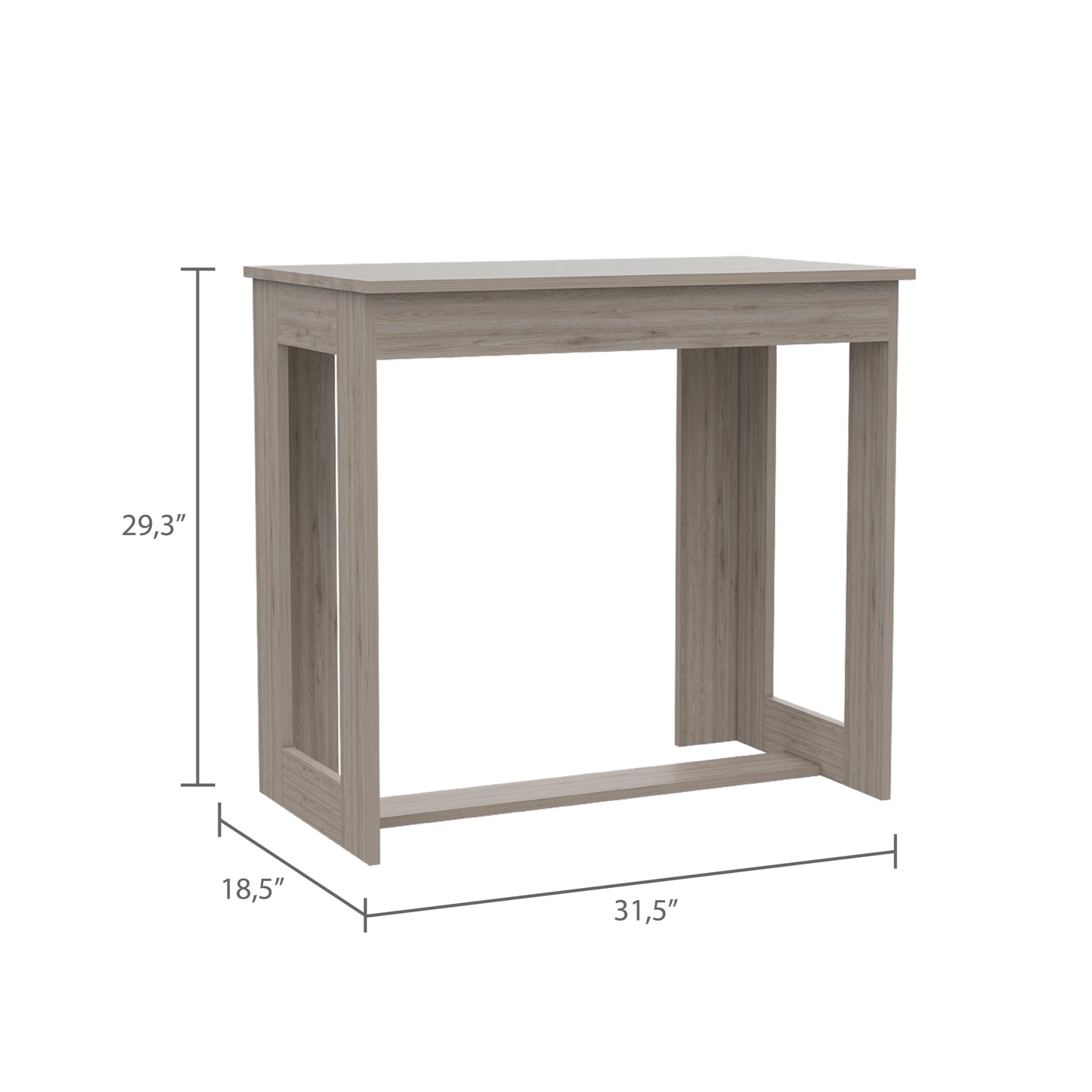 Grey Rectangle Writing Desk for Home Office and Remote Learning