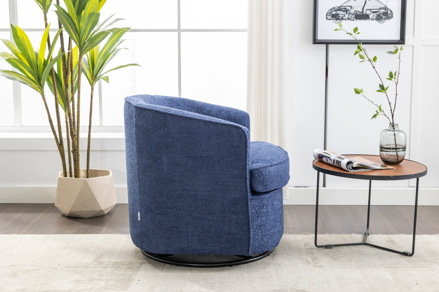 Swivel Barrel Chair with 360-Degree Swivel Feature and Plush Comfort