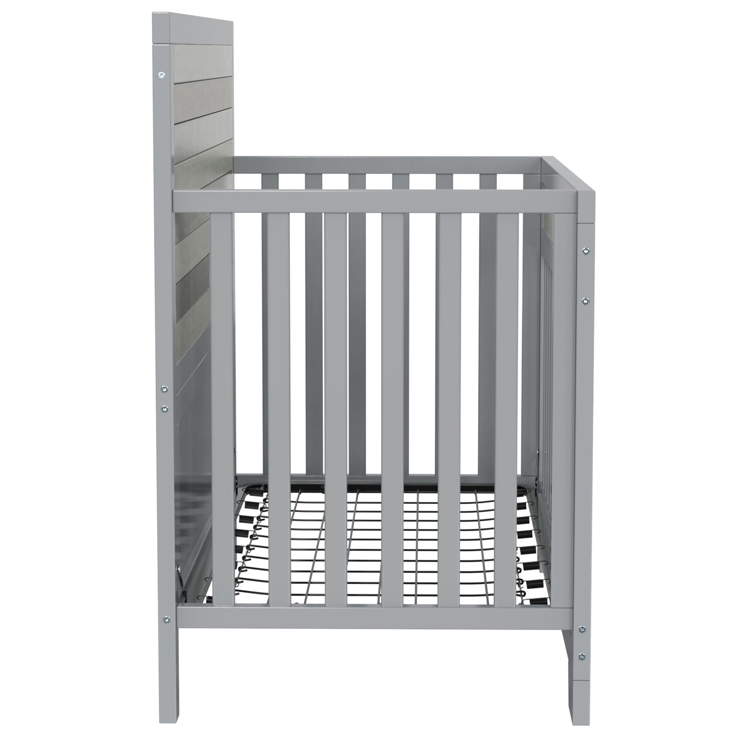 3 Pieces Nursery Sets Baby Crib and Changer Dreeser with Removable Changing Tray Bedroom Sets Gray