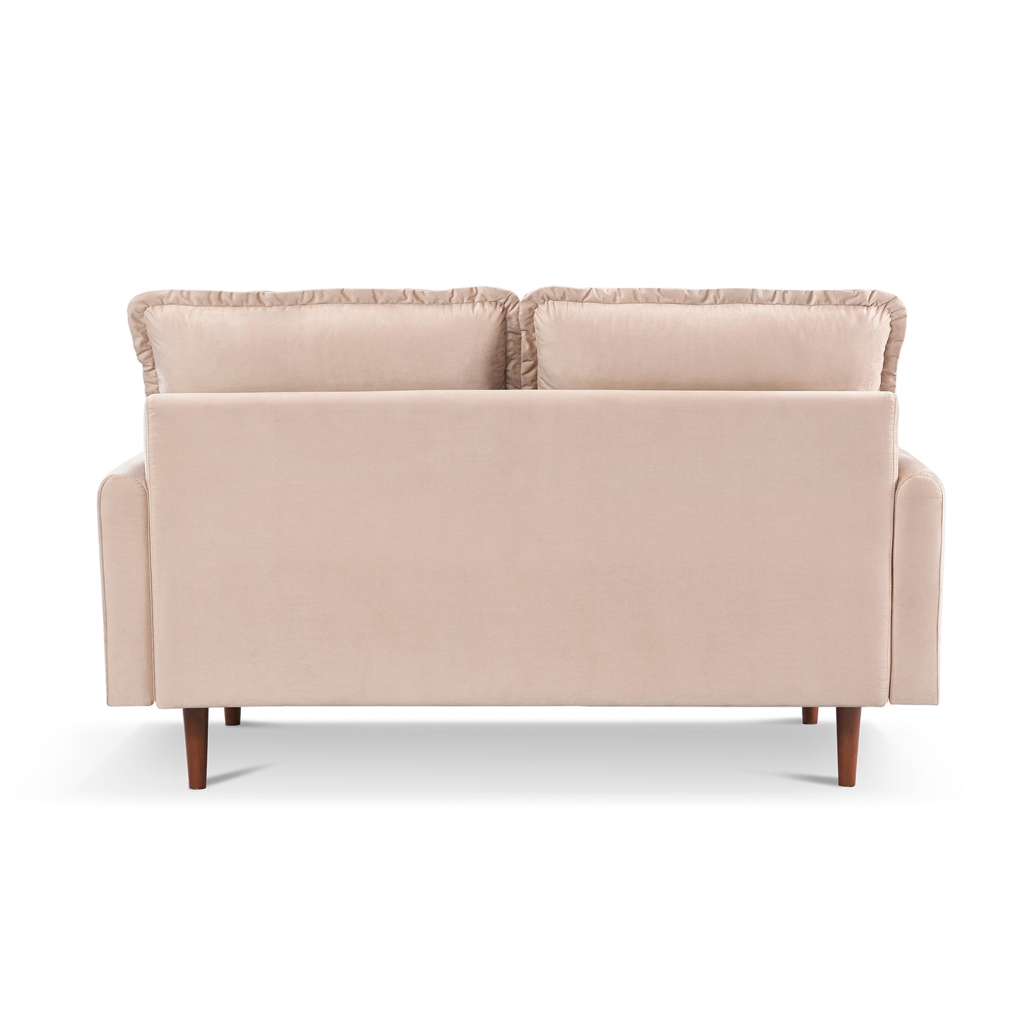 69 Inches Beige Velvet Upholstered 3-Seater Sofa with Modern Craftsmanship